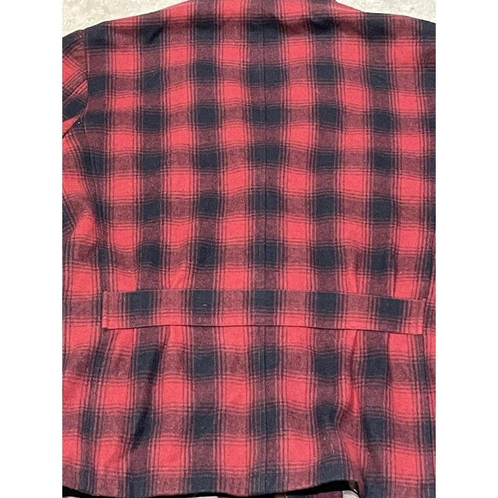 Paul Smith Red Ear Wool Plaid Field Jacket Blazer Men XL Red Black Buffalo Check